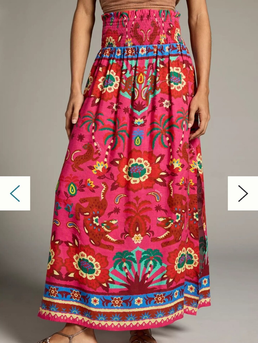 Farm Rio x Anthropologie Smocked Printed Skirt
